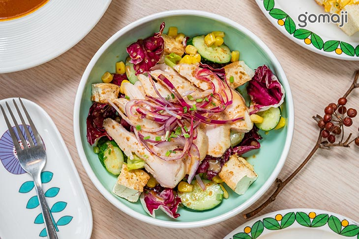 金桔胡麻雞肉豆腐沙拉