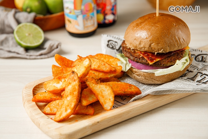 起司香煎牛肉堡