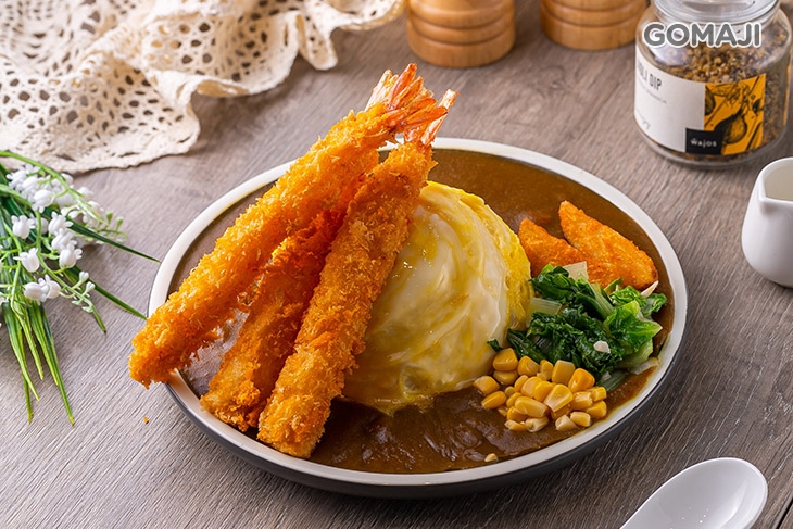 歐姆蛋起司咖哩·日式炸蝦蛋包飯