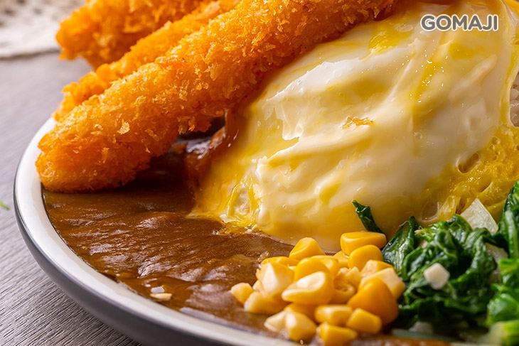 歐姆蛋起司咖哩·日式炸蝦蛋包飯