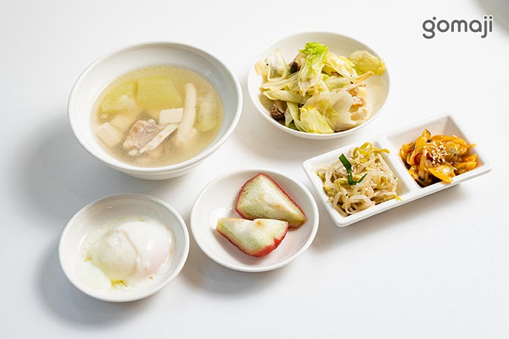 加購套餐+79(炒時蔬、每日小菜*2、例湯、水果、溫泉蛋or太陽蛋)