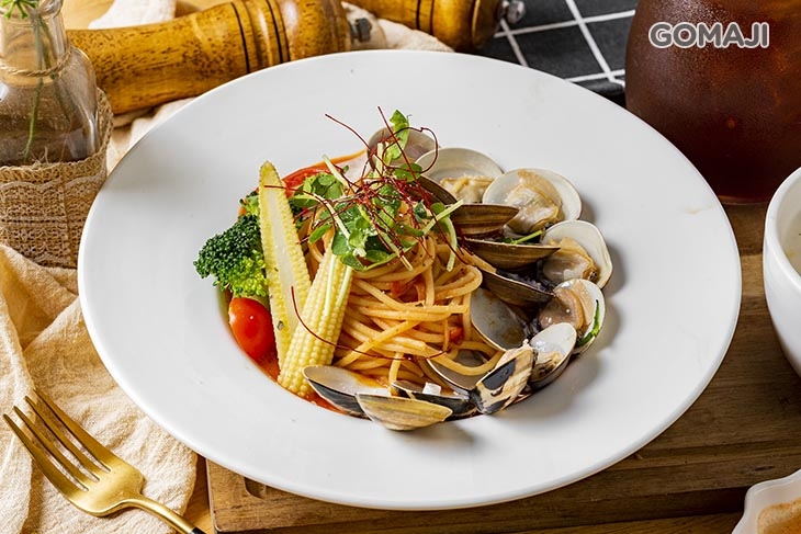 香蒜白酒蛤蠣-紅醬