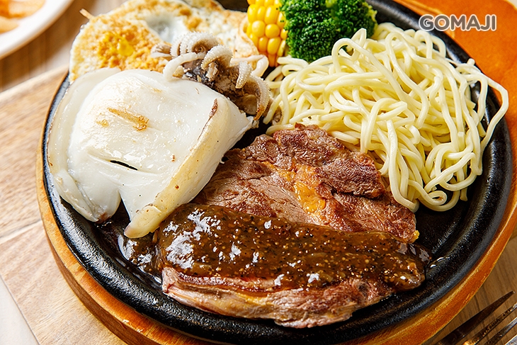 鮮味墨魚排一份 + 沙朗牛排
