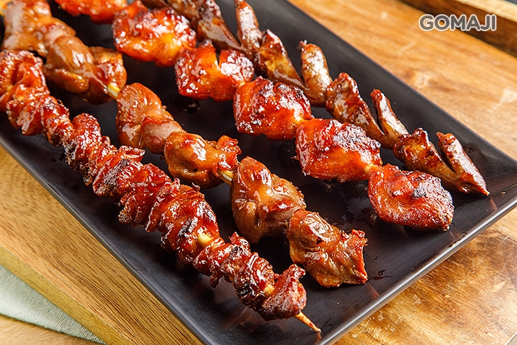 爆漿雞心串&彈牙雞胗串&香酥七里香&香脆雞皮