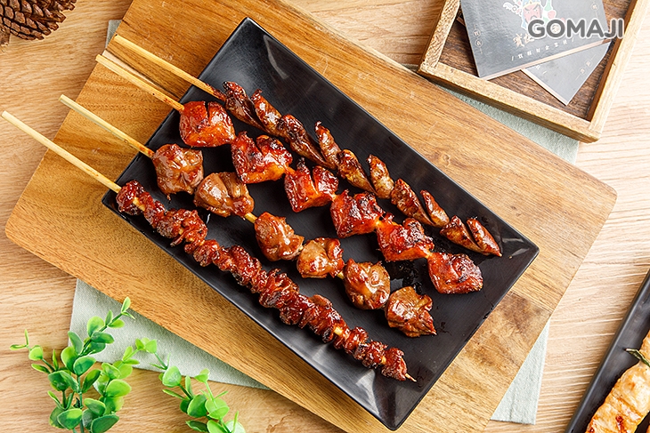 爆漿雞心串&彈牙雞胗串&香酥七里香&香脆雞皮