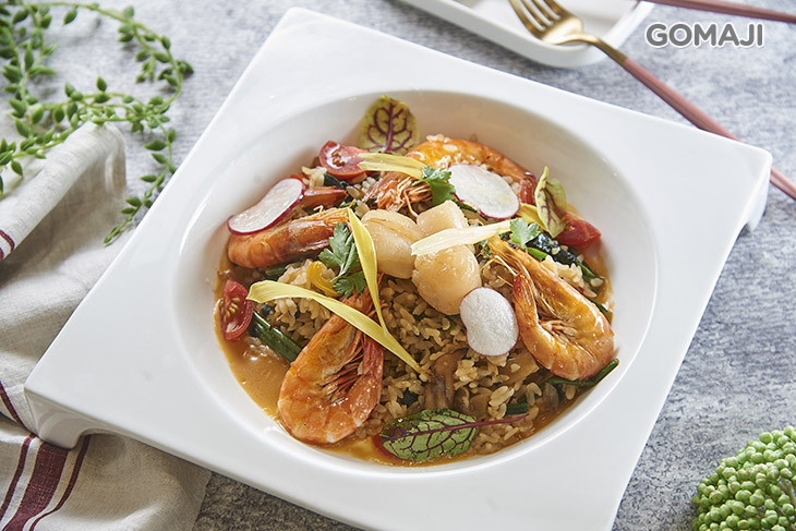 蝦汁奶油干貝燉飯