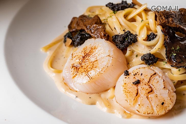 松露干貝普西尼野菇奶油細扁麵