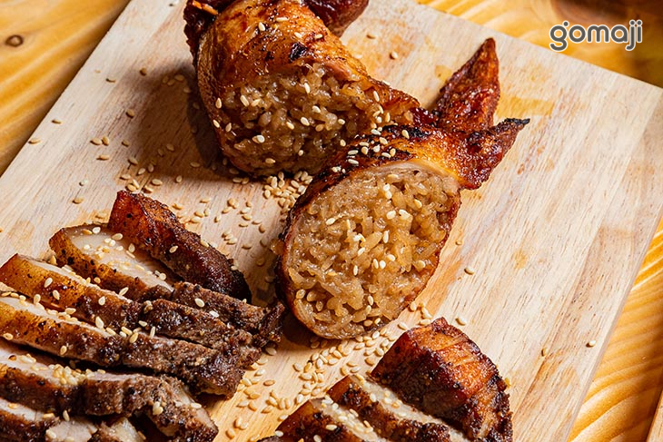 無骨雞翅包飯&燒烤鹹豬肉