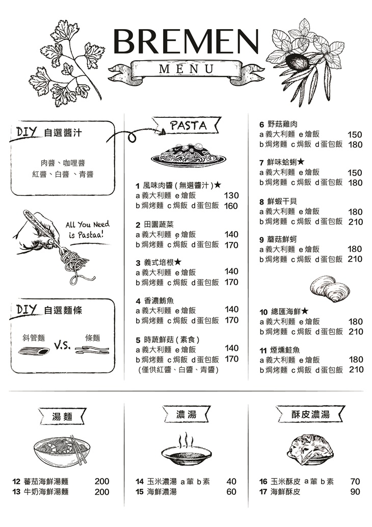 不萊梅Bremen義大利麵