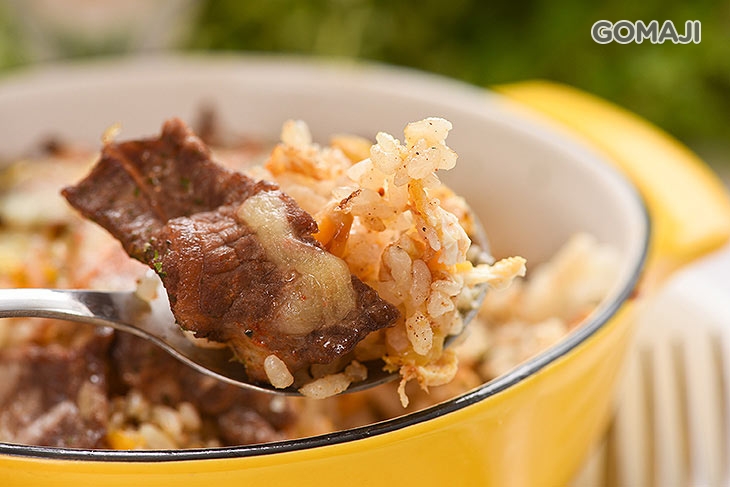 韓式起司炒飯：牛肉