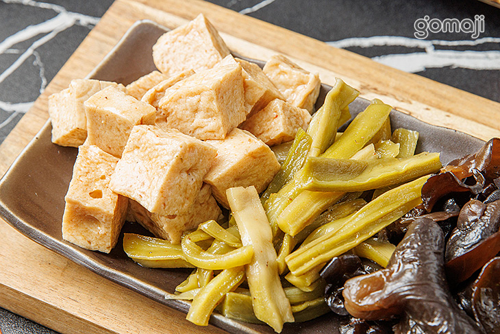 百頁豆腐+貢菜+毛豆+木耳