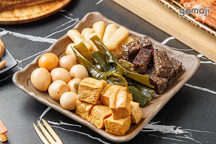 鵪鶉蛋+小豆干+海帶+米血糕+甜不辣