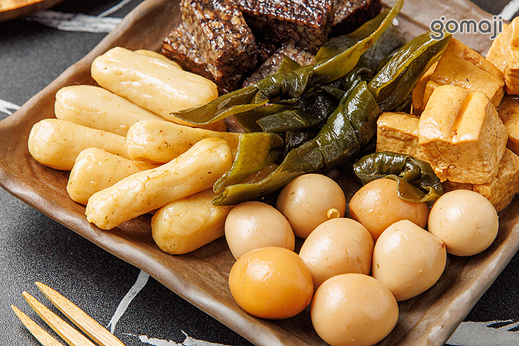 鵪鶉蛋+小豆干+海帶+米血糕+甜不辣