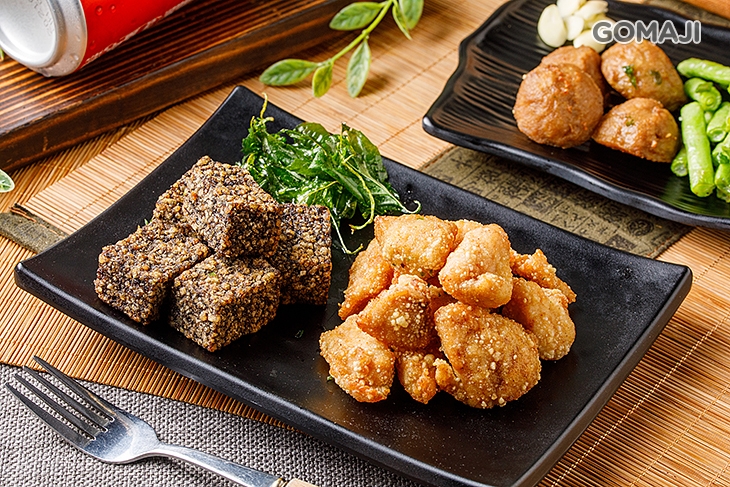 鹽酥雞一份 + 米血一份 + 四季豆一份 + 貢丸一份