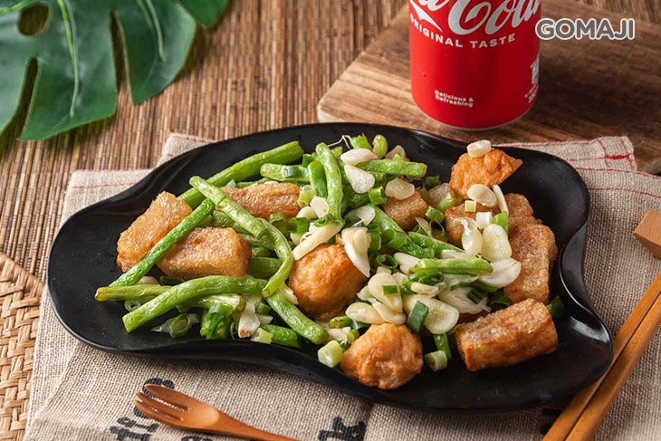 炸芋籤+炸花枝丸+炸四季豆