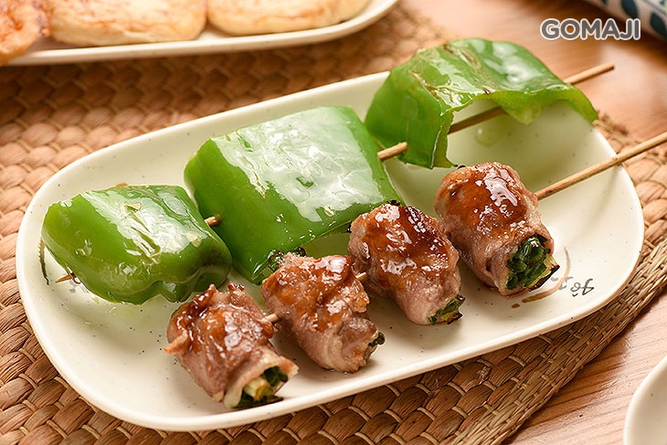 烤青椒/烤豬肉蔥串