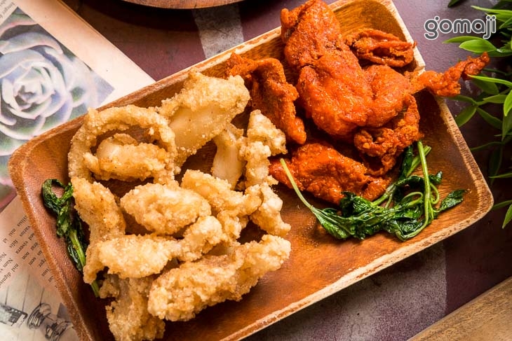 招牌魷魚絲+雞皮