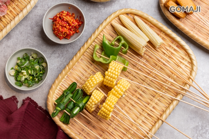 玉米、韭菜、玉米筍、青椒