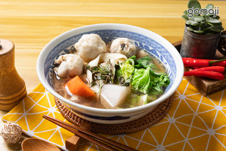 帶皮手工虱目魚丸沁麵