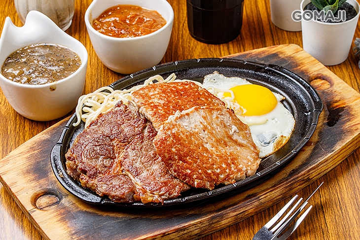 雙拼(150特製牛排 + 香煎豬排)