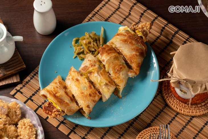 炸豬排蔥抓餅加蛋