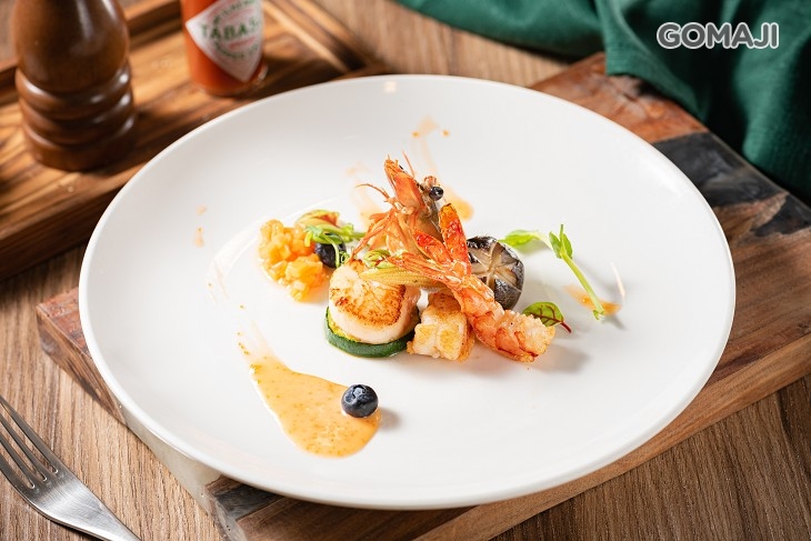 時令海鮮盤(時令鮮魚+鮮蝦+干貝)