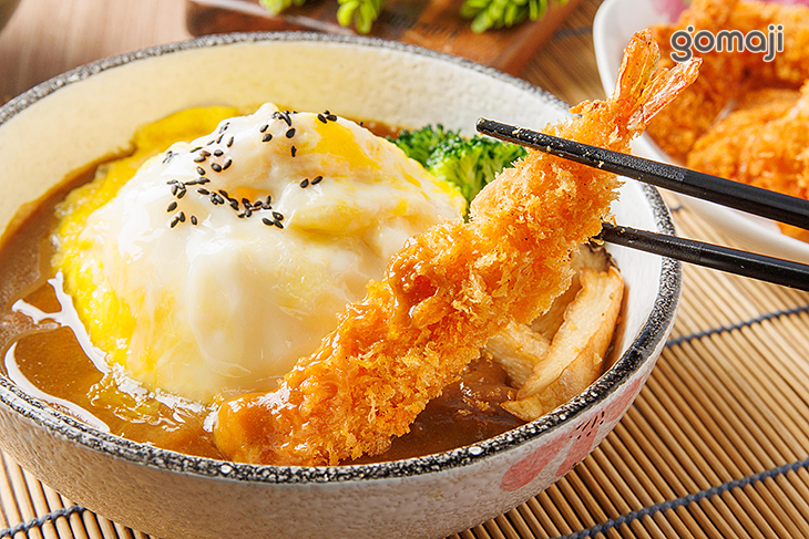 炸蝦雙拼歐姆蛋咖哩飯