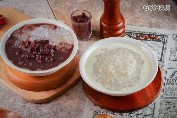 嫁給我好嗎冰品屋招牌甜湯二碗〈紫米鮮奶/粉圓紅豆湯/薏仁燉鮮奶/芋頭湯/鮮奶芋頭沙 任選二(可選冰/熱)〉