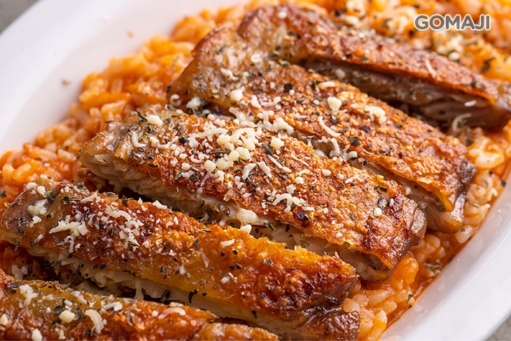 燉飯/香嫩厚切雞腿排/義大利茄汁肉醬