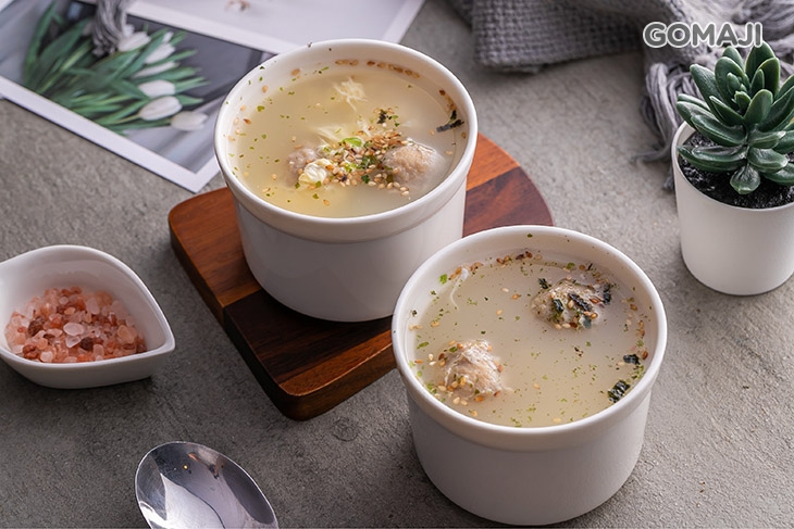 貢丸蛋花湯二碗 