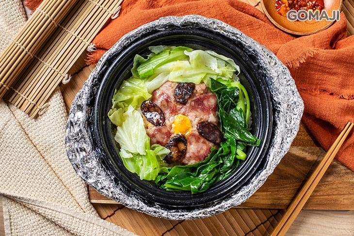 臘味咸蛋肉餅飯