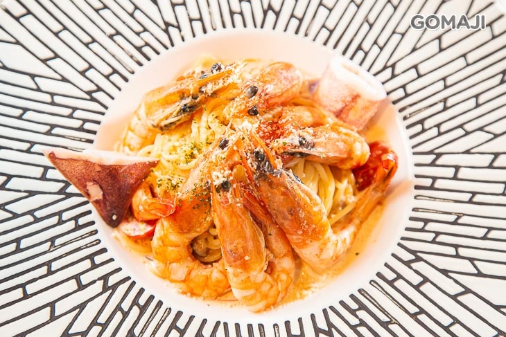 明太子海老義大利麵((奶油白醬)