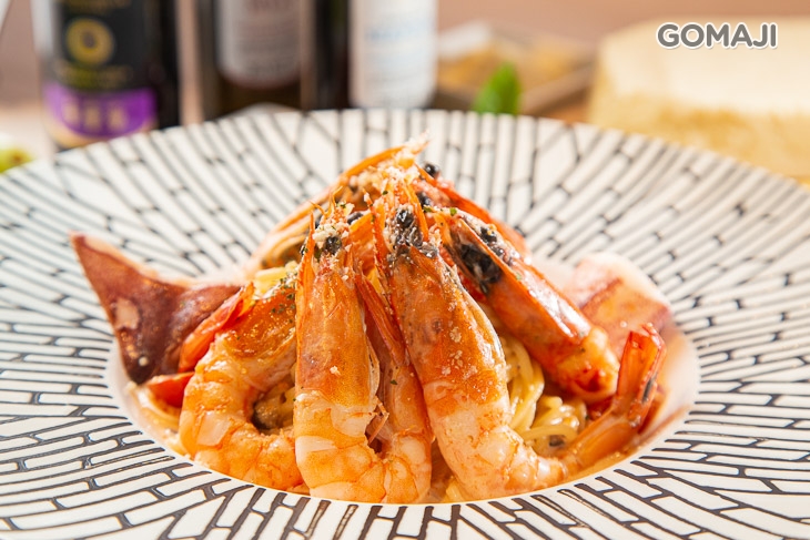 明太子海老義大利麵((奶油白醬)