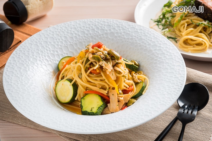 櫛瓜野菜義大利麵