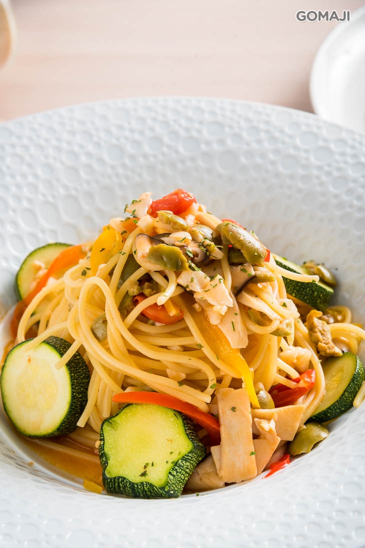 櫛瓜野菜義大利麵