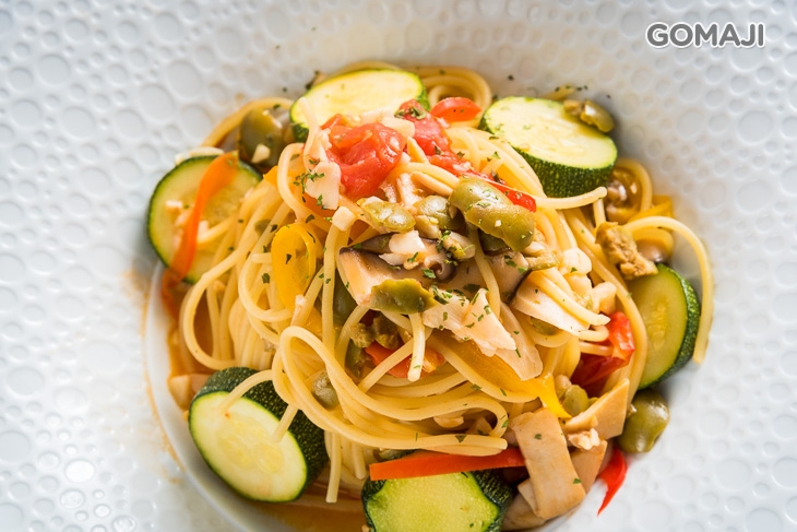 櫛瓜野菜義大利麵