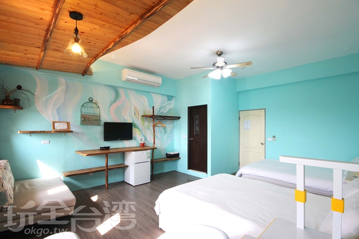 大露台溜滑梯四人房