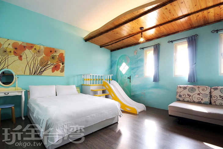 大露台溜滑梯四人房