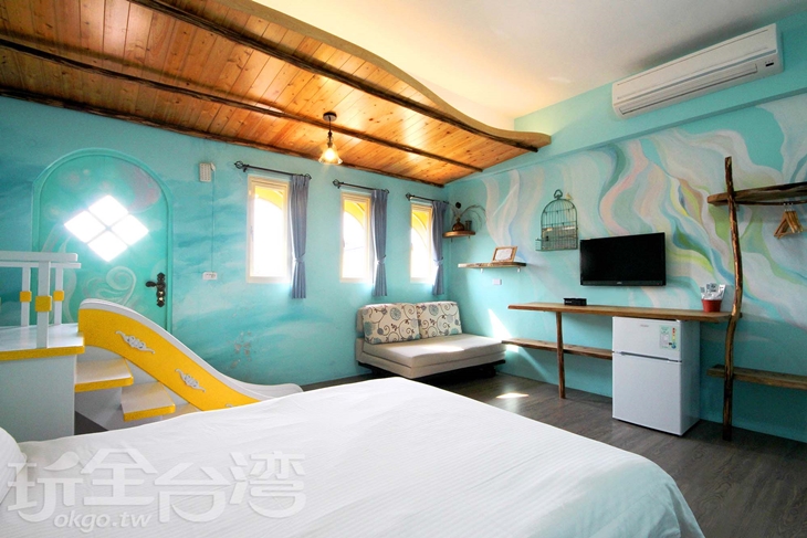 大露台溜滑梯四人房