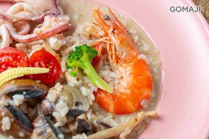 百菇海鮮白醬燉飯