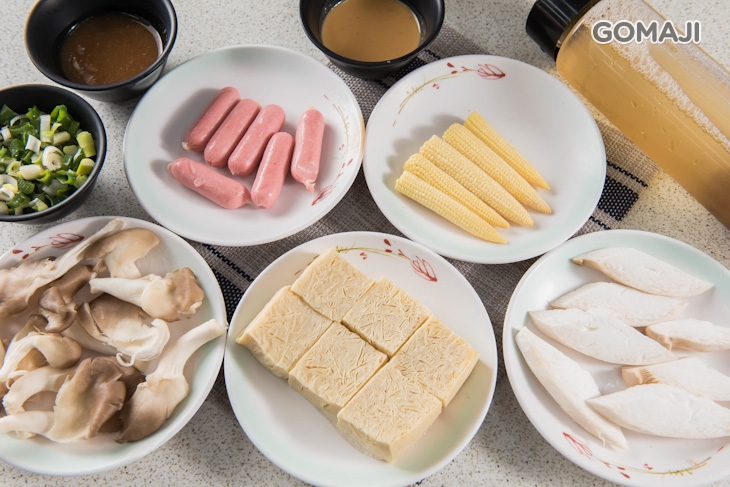 玉米筍/鑫鑫腸/凍豆腐/秀珍菇/杏鮑菇
