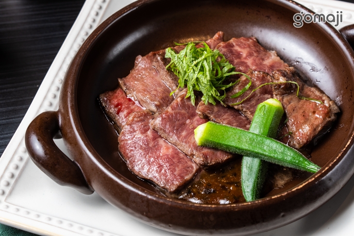 爐烤牛排佐自製柚子胡椒味增