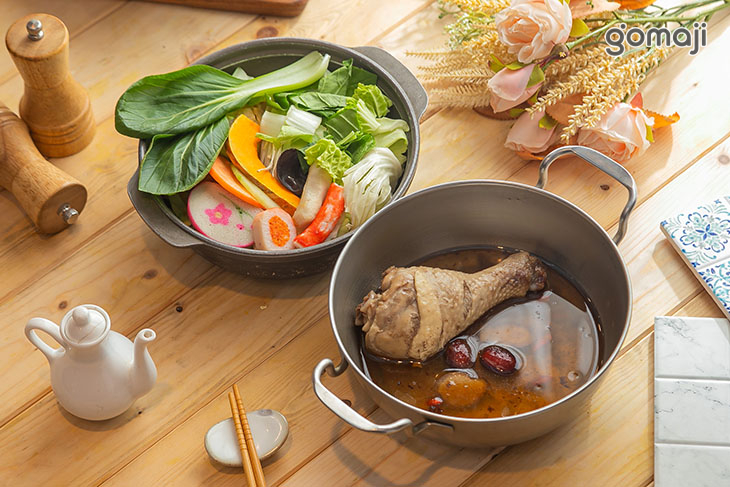 麻油燒酒雞腿鍋