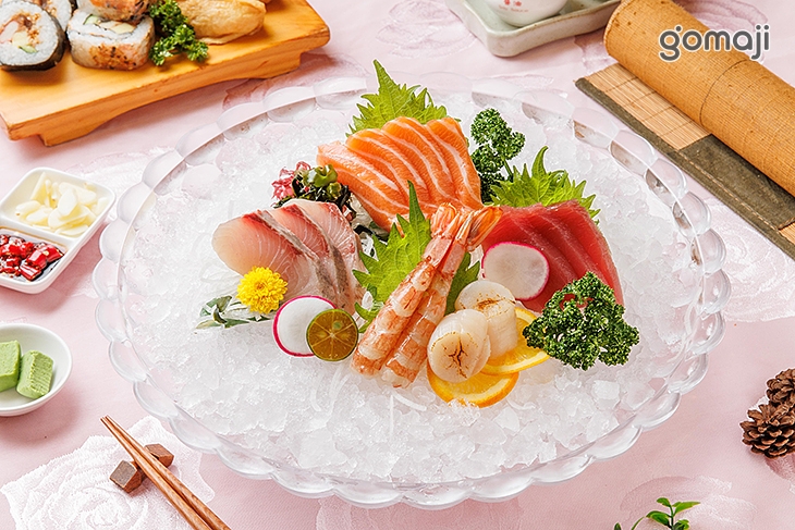 綜合生魚片&牡丹蝦&生食干貝