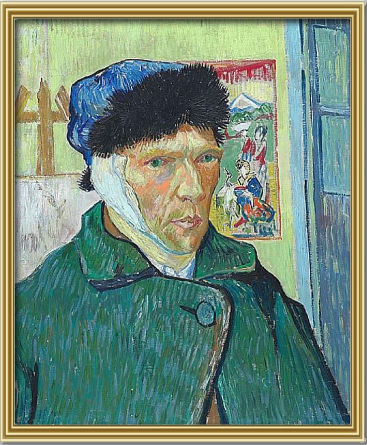 耳朵包著繃帶的自畫像