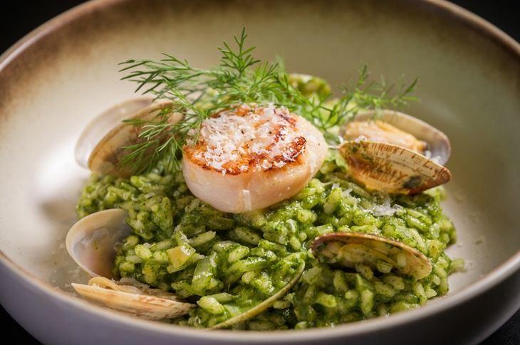 生煎北海道干貝海瓜子茼蒿燉飯