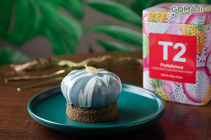 柚香芝麻蛋糕+水果茶