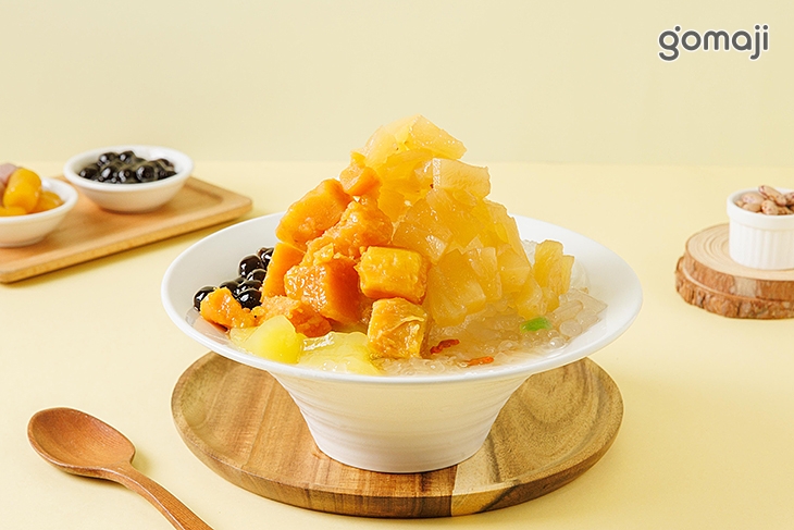 固定料+c:白木耳+蜜鳳梨+地瓜+粉粿