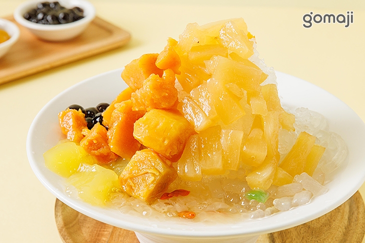 固定料+c:白木耳+蜜鳳梨+地瓜+粉粿