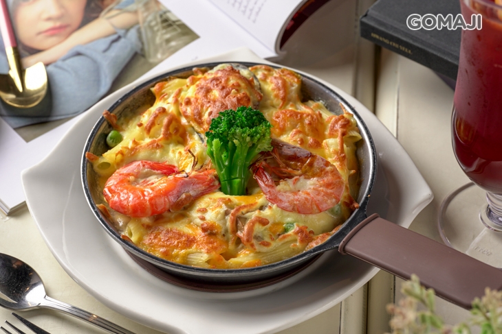 法式奶油海鮮焗烤+荔枝美人